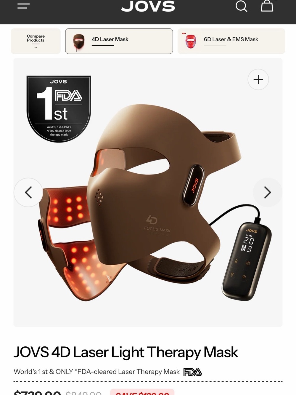 4D Laser Light Therapy Mask — Brown